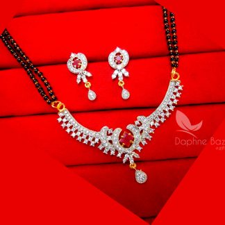 S35, Daphne Pink Chunky Zircon Flora Mangalsutra for Women.JPG