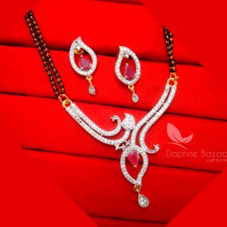 S36, Daphne Flora Pink Zircon Studded Mangalsutra for Women.JPG