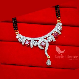 S37, Daphne Designer Pink Zircon Studded Mangalsutra for Women - PENDANT