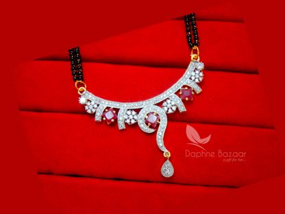 S37, Daphne Designer Pink Zircon Studded Mangalsutra for Women - PENDANT