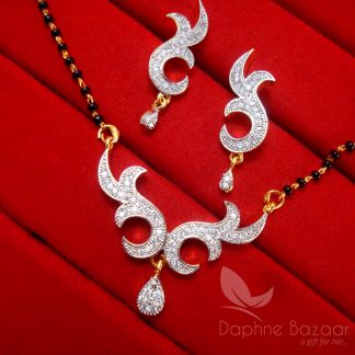 T221, Daphne Impressive Zircon Studded Mangalsutra for Women