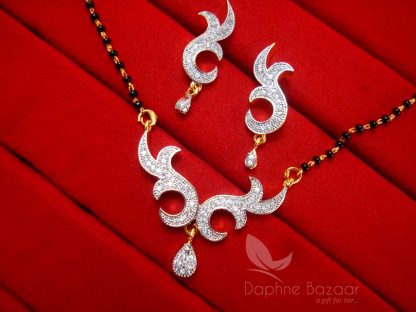 T221, Daphne Impressive Zircon Studded Mangalsutra for Women