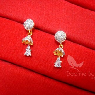 Z11 Daphne Designer Zircon Sleek Pendant Earrings - EARRINGS