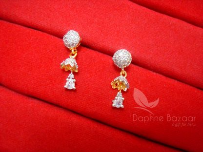 Z11 Daphne Designer Zircon Sleek Pendant Earrings - EARRINGS