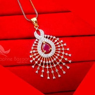 Z17 Daphne Designer Pink Zircon Pendant Set for Gift - PENDANT