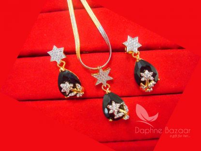 Z22, Daphne Black Zircon Pendant Set for Cute Rakhi Gift