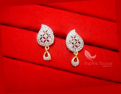 Z27, Daphne Silvery Zircon Designer Pendant Earrings for Women - EARRINGS