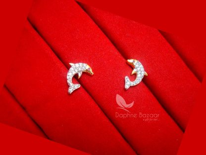 Z28, Designer Fish Art Zircon Set for Women for Rakhi Gift - EARRING