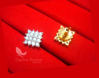 E31, Daphne Premium AD Zircon Small Earrings for Women - BACK VIEW