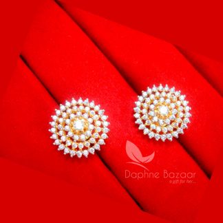 E33, Daphne Premium AD Zircon Round Earrings for Women - VIEW 2