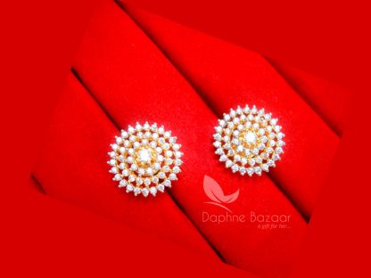 E33, Daphne Premium AD Zircon Round Earrings for Women - VIEW 2