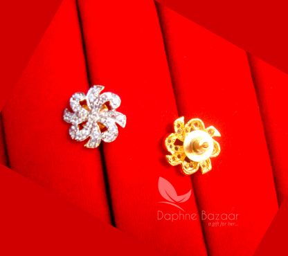 E50, Round Edge Pair of Daphne New Sparkling Zircon Tops - BACK