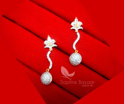 E54, Daphne Zircon Studded Sleek Hanging for women