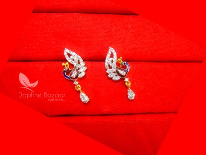 PE11, Daphne Peacock Meenakari Zircon Pendant and Earrings, Gift for Wife