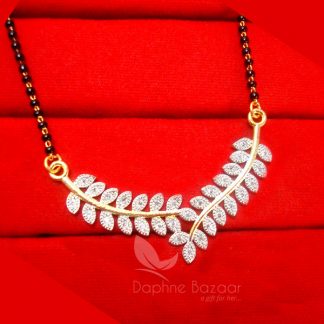 S43, Daphne Zircon Leaf Sleek Art Mangalsutra set for Women