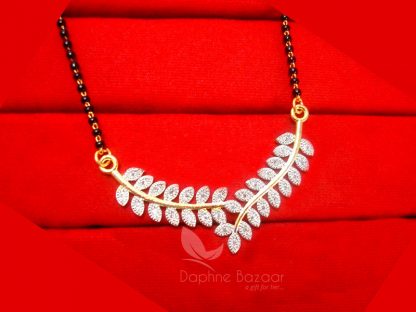 S43, Daphne Zircon Leaf Sleek Art Mangalsutra set for Women