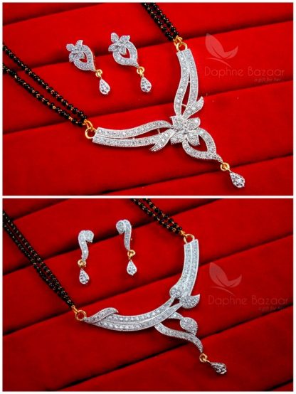 CMS1314, Two Zircon Studded Designer Mangalsutra for Women