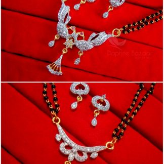 CMS20221, Two Zircon Studded Designer Mangalsutra for Women