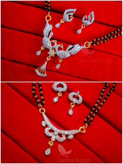 CMS20221, Two Zircon Studded Designer Mangalsutra for Women