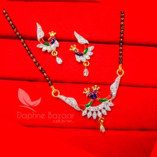 S461, Daphne Zircon Peacock Meenakari Mangalsutra for Women