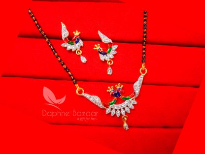 S461, Daphne Zircon Peacock Meenakari Mangalsutra for Women