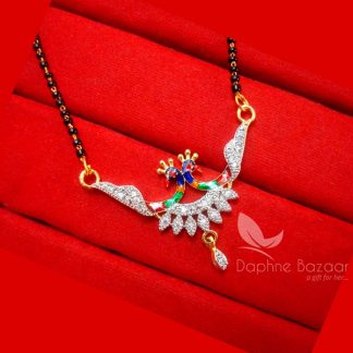 S461, Daphne Zircon Peacock Meenakari Mangalsutra for Women