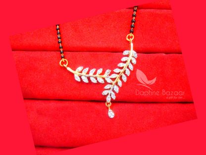 S481, Daphne Zircon Leaf Sleek Art Mangalsutra set for Women