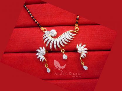 T471, Daphne Golden Art Zircon Mangalsutra set for Women