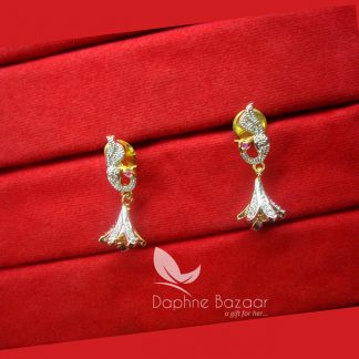 E93, Cute Tiny Peackcok Premium Zircon Earrings for Women