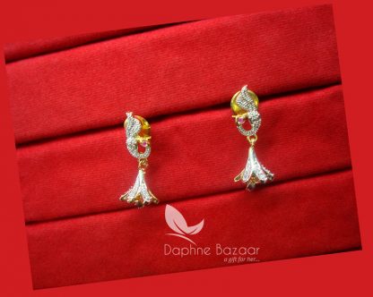 E93, Cute Tiny Peackcok Premium Zircon Earrings for Women