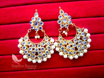 KE11, Bollywood Forever Gold Plated Kundan Earrings for women