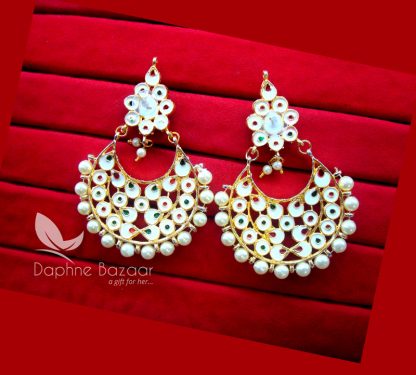 KE11, Bollywood Forever Gold Plated Kundan Earrings for women