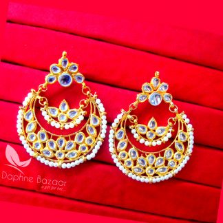 KE22, Bollywood Trend Gold Plated Kundan Earrings for women
