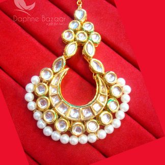 MAG23, Daphne Traditional Kundan Carving Maang Tikka with Pearls