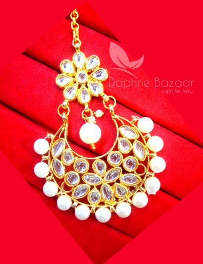 MAG24, Daphne Traditional Kundan Carving Maang Tikka with Pearls