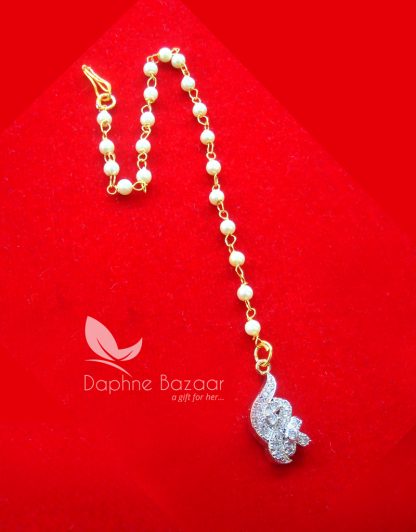 MAG27 VIEWMAG26, Daphne Zircon Carving Maang Tikka with Pearls for Women
