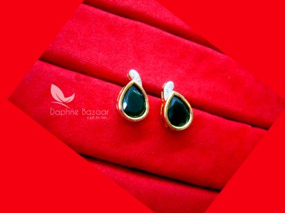 PE23, Daphne Green Zircon Studded Earrings for Women