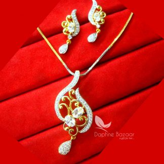 PE25, Daphne Zircon Studded Pendant Earring for Women