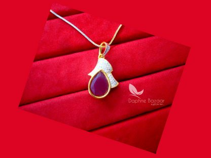 PE30, Daphne Deep Pink Zircon Studded Pendant for Women