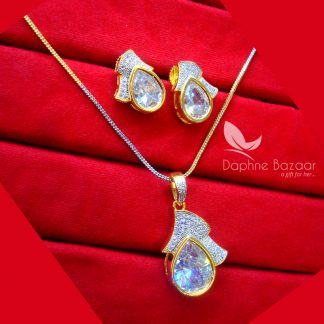 PE32, Daphne Zircon Studded Pendant Earrings for Women