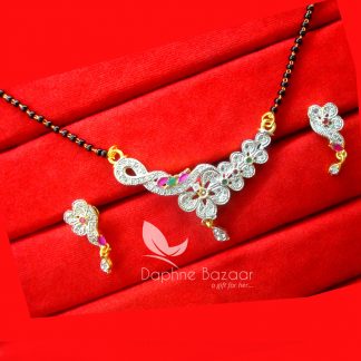 S50, Daphne Zircon Leaf Sleek Art Mangalsutra set for Women