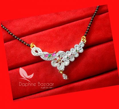 S50, Daphne Zircon Leaf Sleek Art Mangalsutra set for Women