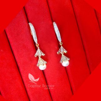 E95, Zircon studded Pearls Hangings Earrings for Girls