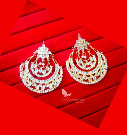 KE26, Bollywood Fashion Gold Plated Kundan Earrings for women