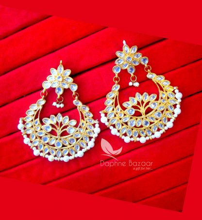 KE28, BOLLYWOOD FASHION GOLD PLATED KUNDAN EARRINGS FOR WOMEN