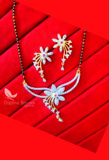 S531, Daphne Zircon Designer Flora Mangalsutra set for Women