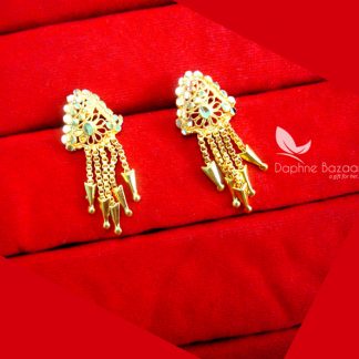 E61, Daphne Golden Tops Earring for Women - Front View