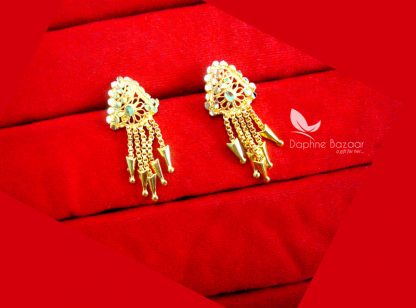 E61, Daphne Golden Tops Earring for Women - Front View