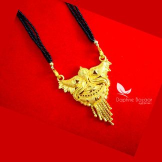 ME24, Daphne Handmade Golden Mangalsutra Necklace With Black Beads , Gift for Wife - Full View 2