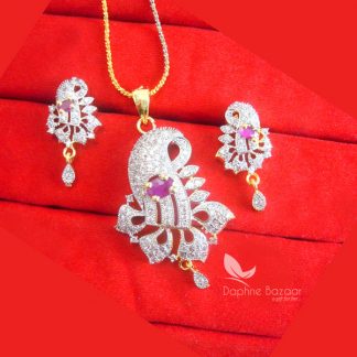 PE45 Daphne Pink Zircon Flora Pendant Set for Women, Best Gift